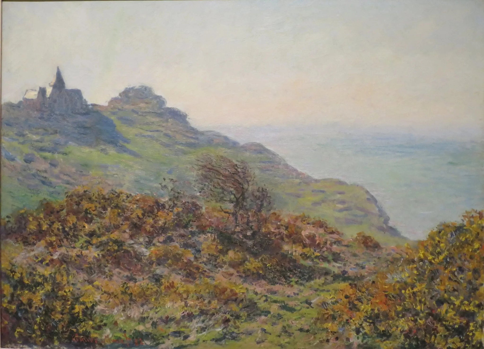 L’Église de Varengeville et la gorge des Moutiers W728 par Claude Monet