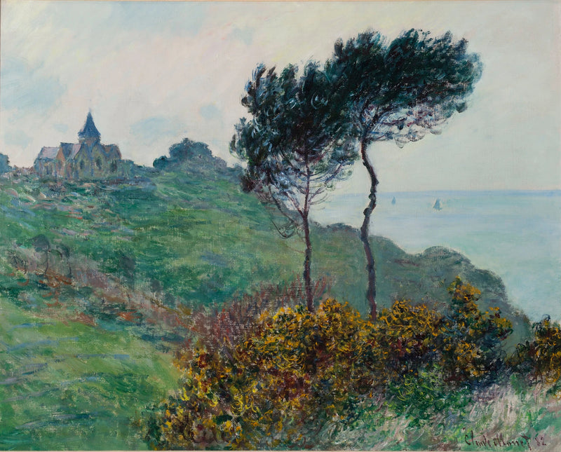 Église de Varengeville, temps gris W725 – Claude Monet