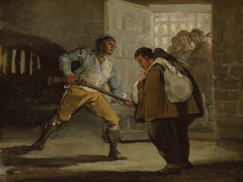El Maragato menace le frère Pedro de Zaldivia avec son arme - Francisco de Goya