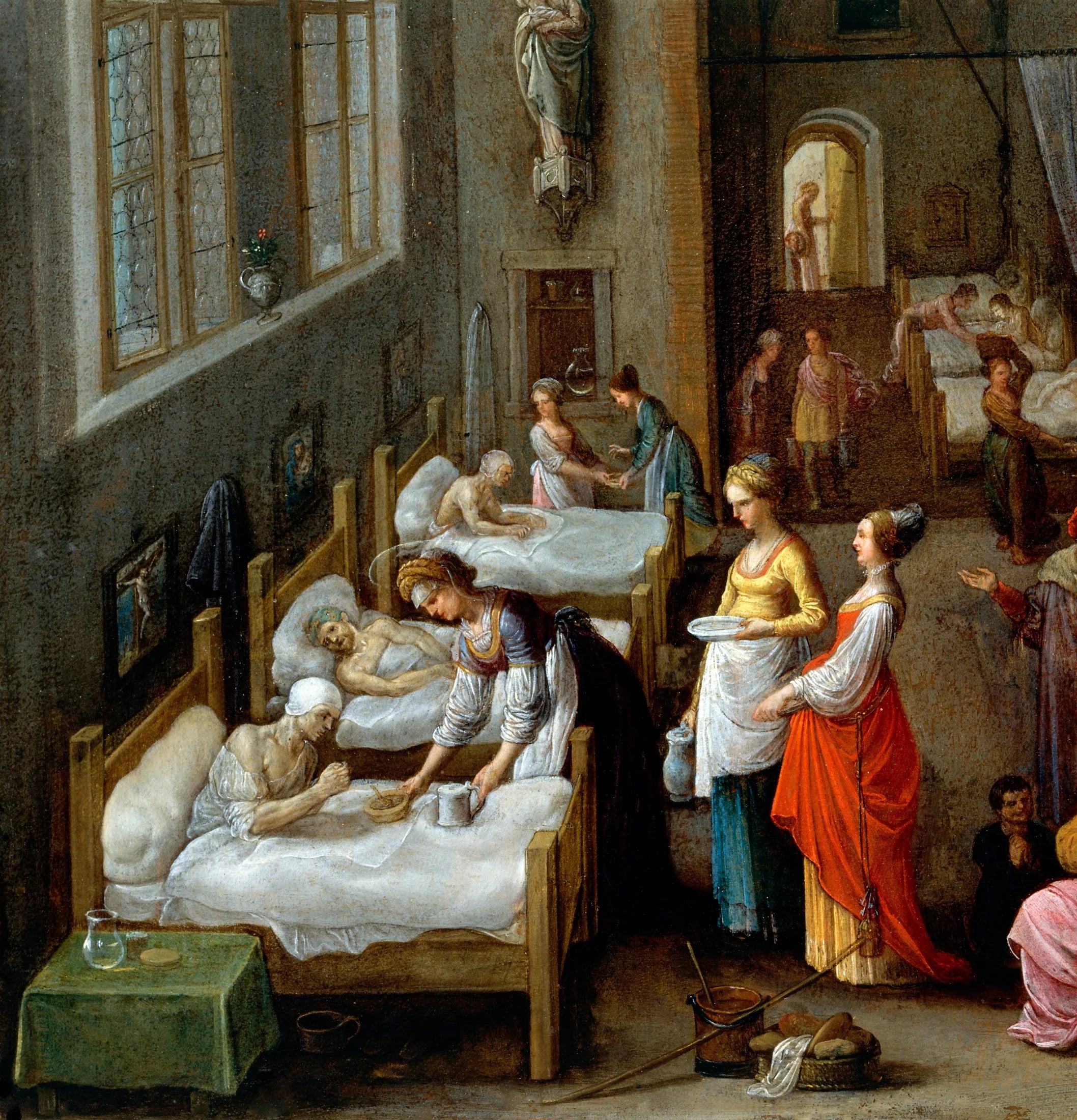 Élisabeth de Hongrie en visite à l'hôpital - Adam Elsheimer image 1 copie peinte à la main à l’huile