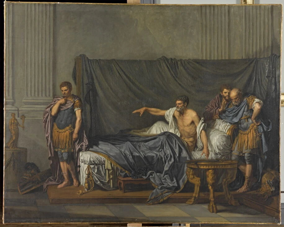 L'Empereur Sévère reproche à Caracalla, son fils, d'avoir voulu l'assassiner, aussi connue sous le titre de Septime Sévère et Caracalla - Jean-Baptiste Greuze
