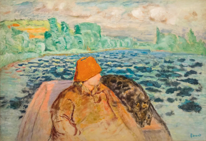 En canot, Vernon - Pierre Bonnard