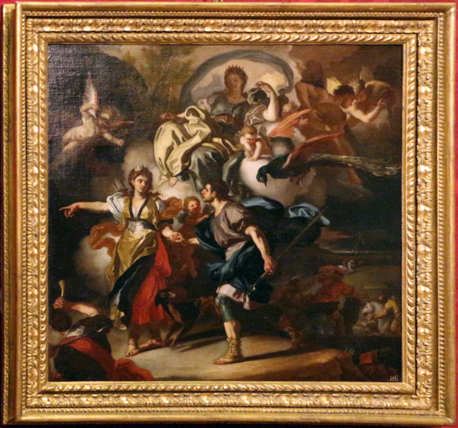 Énée et Didon se dirigent vers la grotte (croquis). - Francesco Solimena