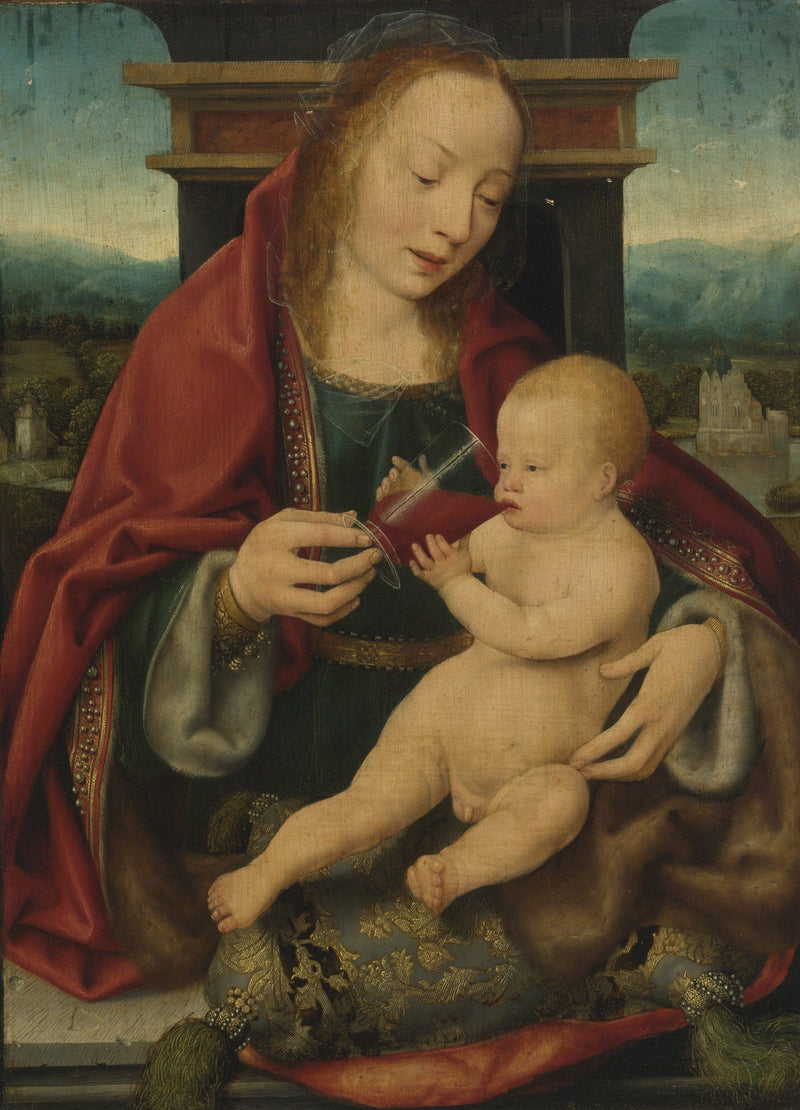 Enfant vierge et buveur de vin - Joos van Cleve