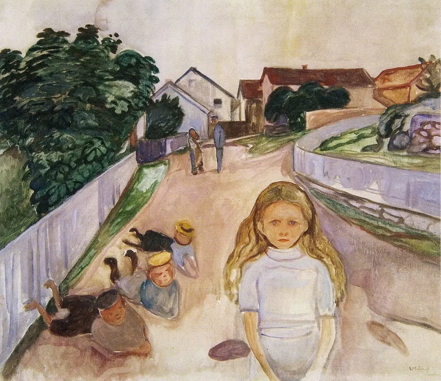 Enfants jouant dans la rue à Åsgårdstrand - Edvard Munch