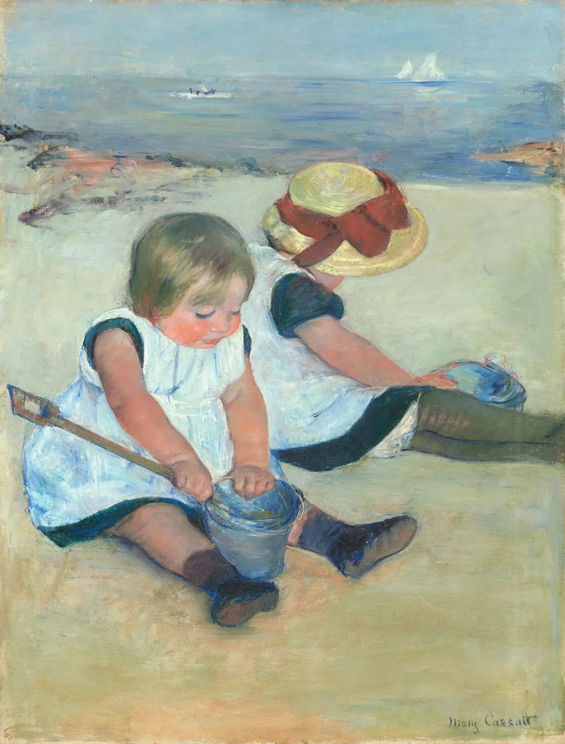 Enfants jouant sur la plage - Mary Cassatt