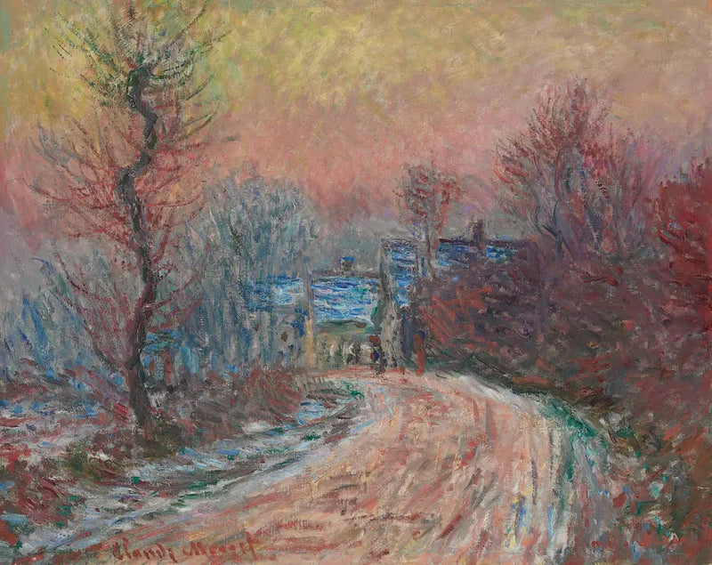 Entrée de Giverny en hiver, soleil couchant - Claude Monet