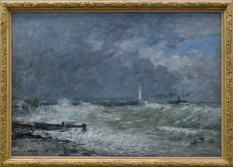 Entrée des jetées du Havre par gros temps - Eugène Boudin