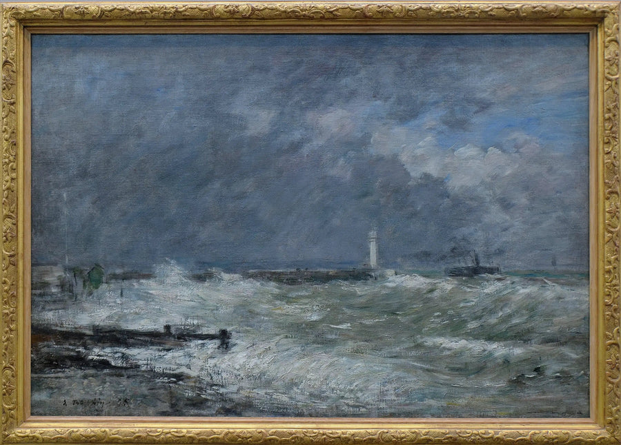 Entrée des jetées du Havre par gros temps - Eugène Boudin