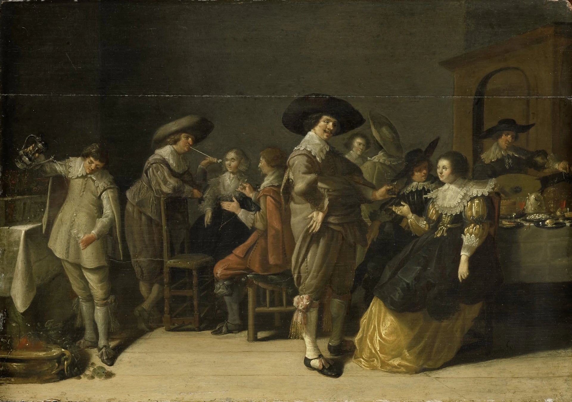Entreprise distinguée dans une salle - Artiste inconnu du Rijksmuseum
