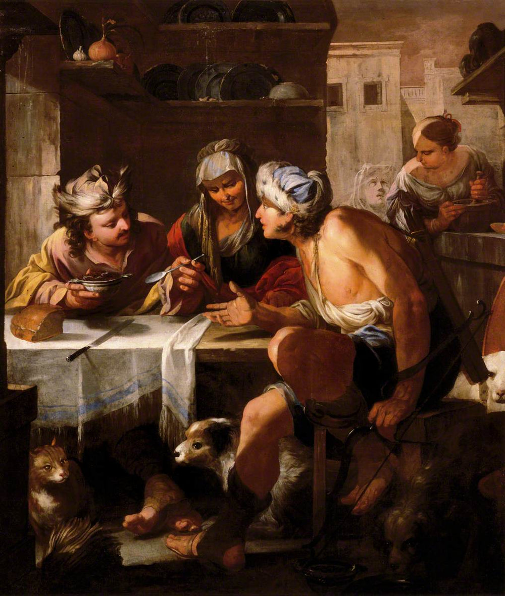Ésaü vend son droit d'aînesse - Luca Giordano image 1 reproduction de peinture à l’huile