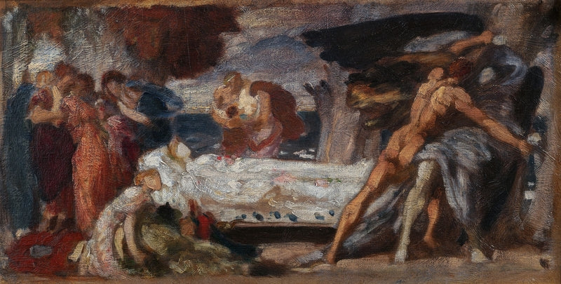 Esquisse en couleur pour « Hercule luttant contre la mort pour le corps d'Alceste » - Frederic Leighton