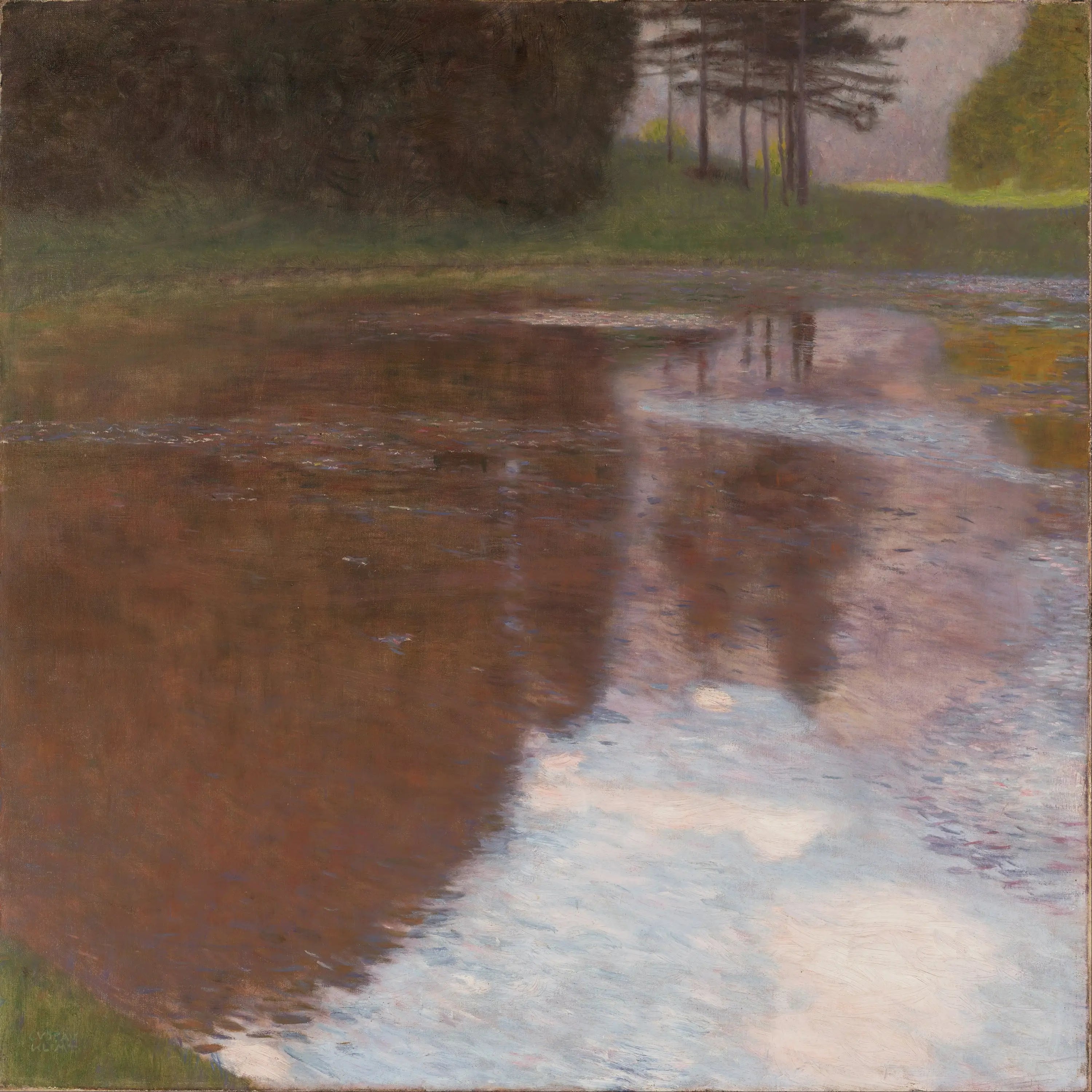 Reproduction du tableau « Étang calme - Gustav Klimt » par Alpha Reproduction en peinture à l’huile