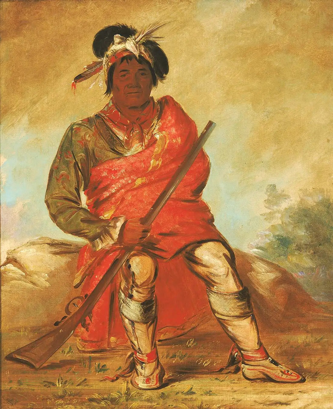 Eteh-ée-fix-e-co Cerf sans cœur un chef - George Catlin - Alpha Reproduction