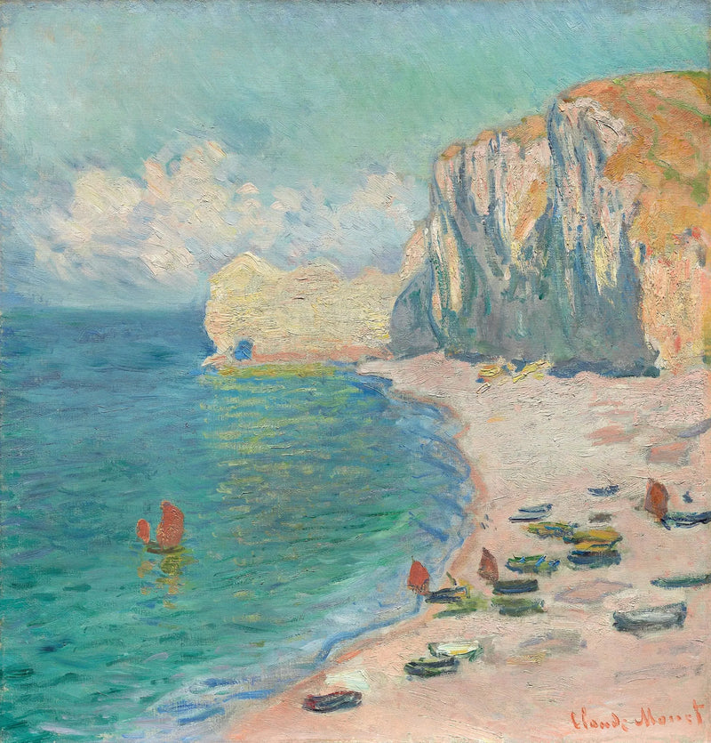 Étretat: La Plage et la Falaise d'Amont - Claude Monet