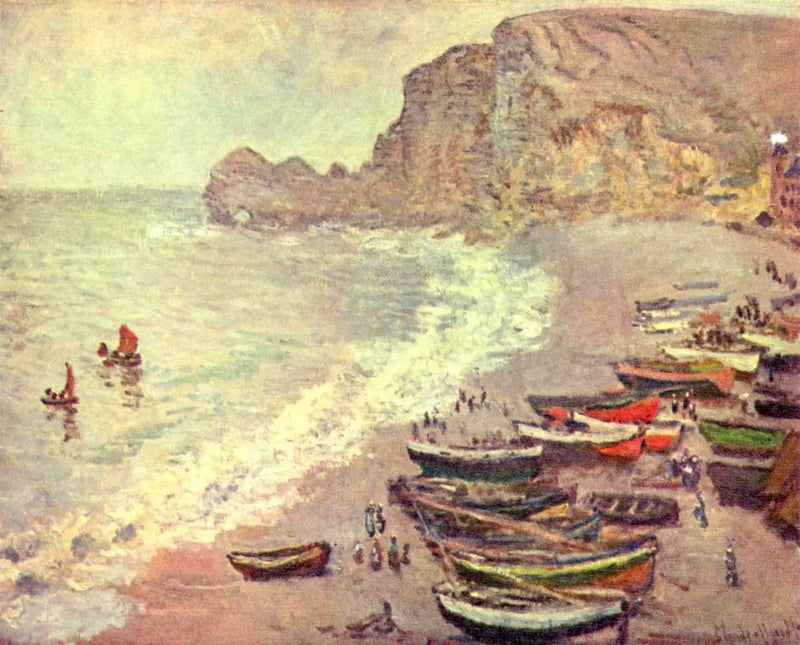 Étretat : la plage et la porte d'Amont - Claude Monet