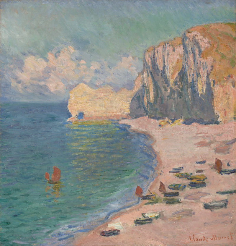 Étretat, la plage et la falaise d’Amont W1012 – Claude Monet