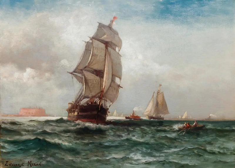 Expédition au large de Governors Island, New York - Edward Moran
