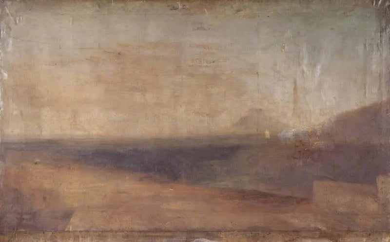 Extensive Landscape with River or Estuary and a Distant Mountain - J. M. W. Turner