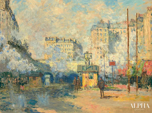 Extérieur de la gare Saint-Lazare, effet de soleil - Claude Monet - Reproductions de tableaux et peintures haut de gamme