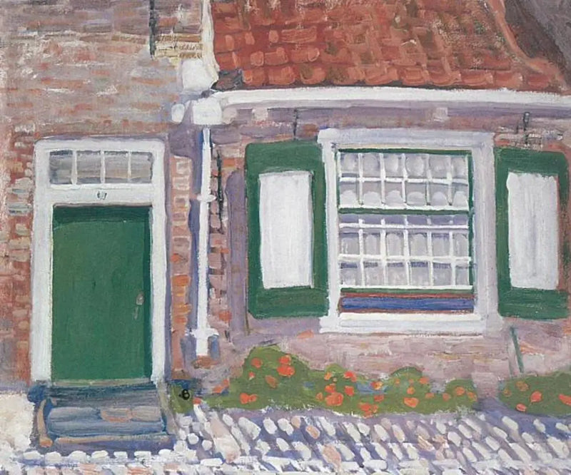 Façade de maison avec volets garnis de vert - Piet Mondrian