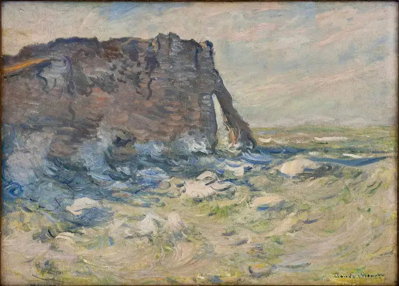 Falaise et Porte d'Aval par gros temps - Claude Monet