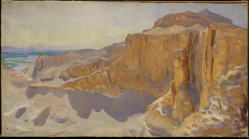Falaises de Deir el-Bahri, Égypte - John Singer Sargent