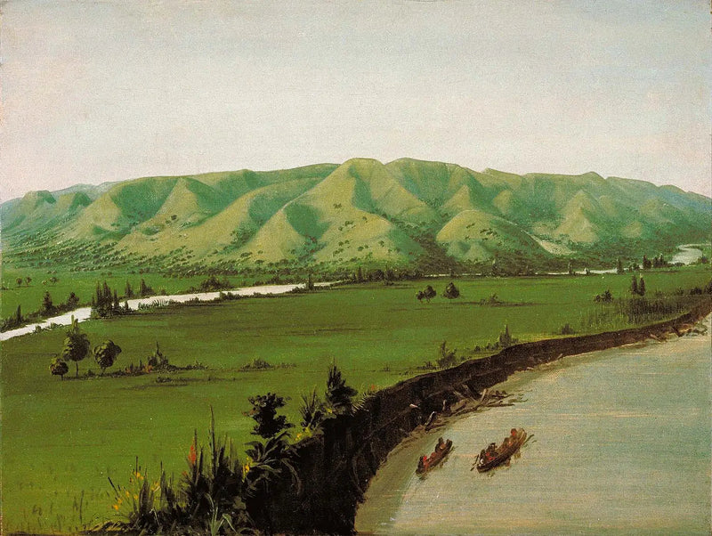 Falaises de Nishnabottana, à 1 070 milles au-dessus de Saint-Louis - George Catlin