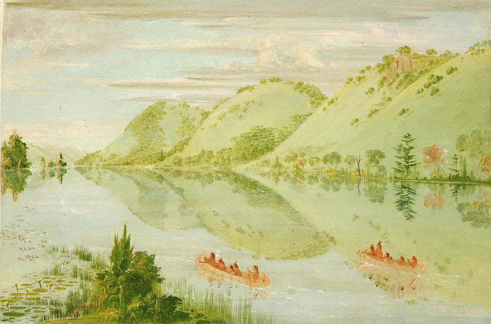 Falaises pittoresques au-dessus de Prairie du Chien - George Catlin image 1 copie peinte à la main à l’huile