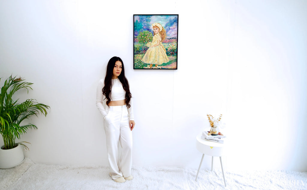 Fairy of Daisy Flowers - Yumi | 50 x 65 cm Reproductions de tableaux à la peinture à l’huile