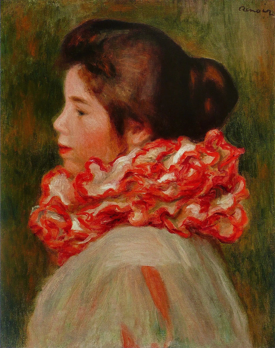 Femme à la collerette rouge - Pierre-Auguste Renoir