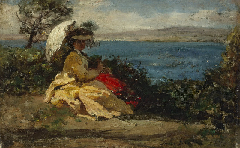 Femme à l'ombrelle, baie de Douarnenez - Jules Breton