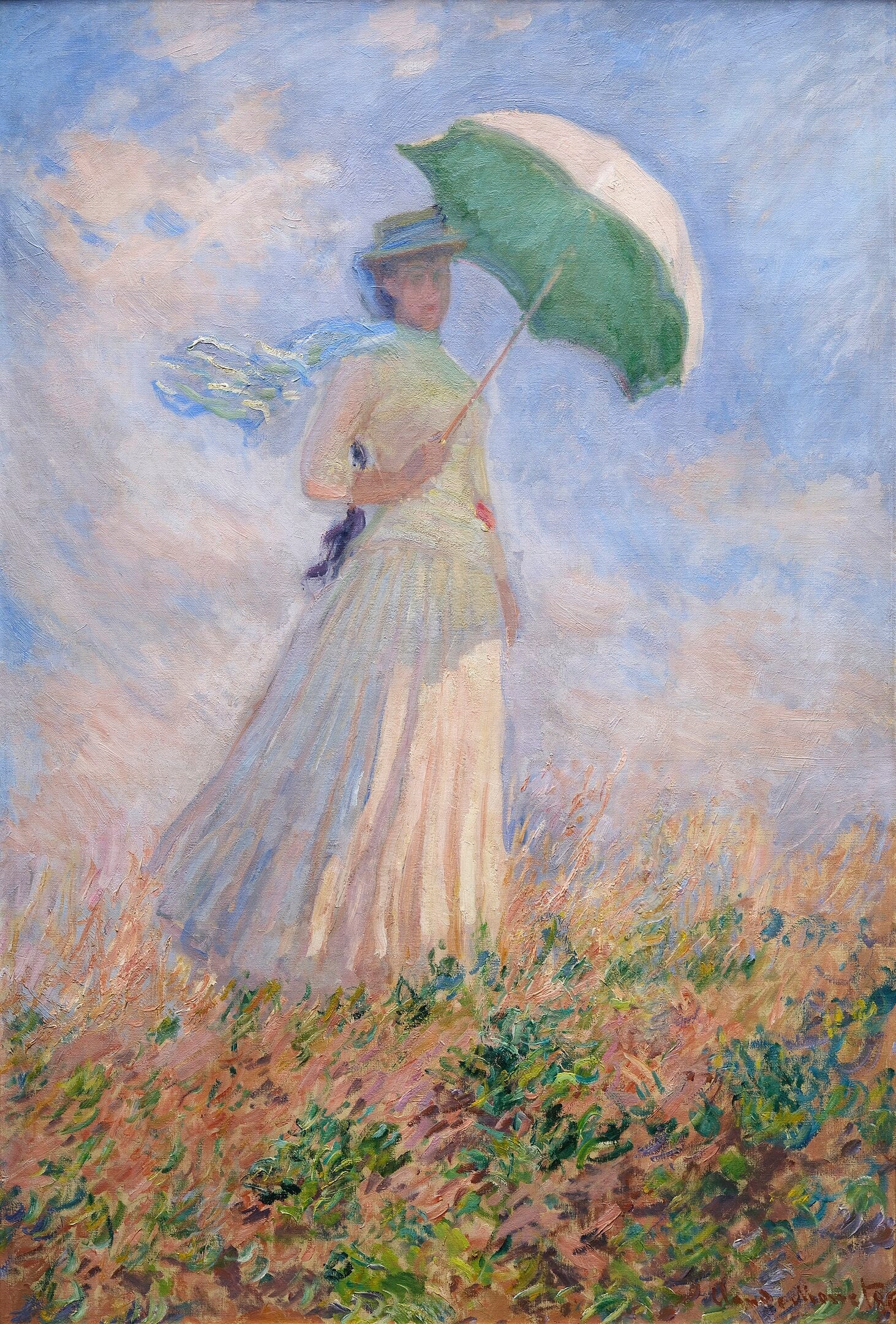 Femme à l'ombrelle tournée vers la droite - Claude Monet