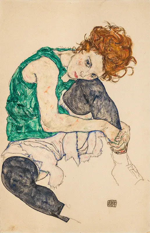 Femme assise à la jambe repliée - Egon Schiele