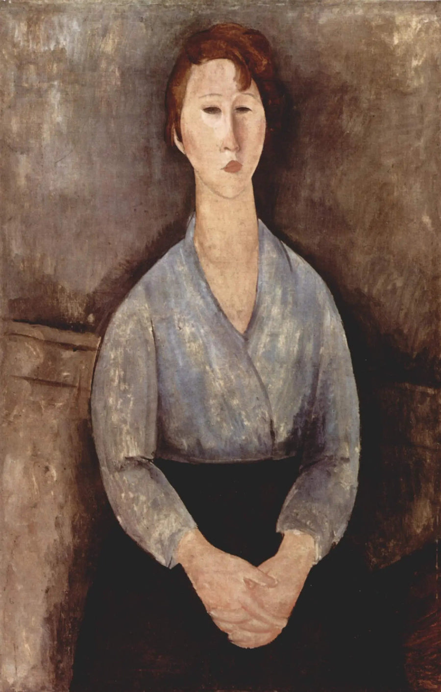 Femme assise avec un chemisier bleu - Amedeo Modigliani