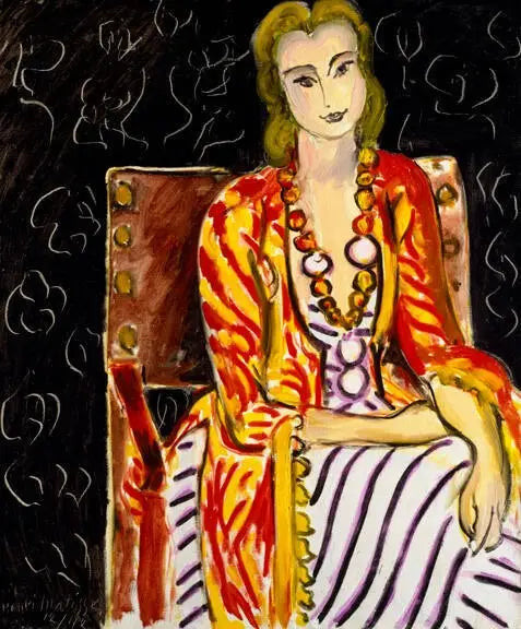 Femme assise sur fond noir - Henri Matisse