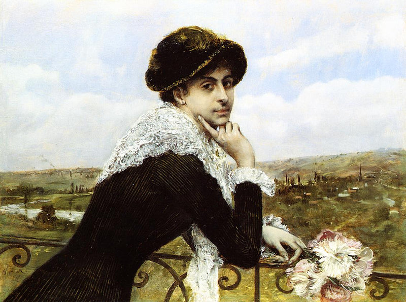 Femme au balcon - Norbert Gœneutte