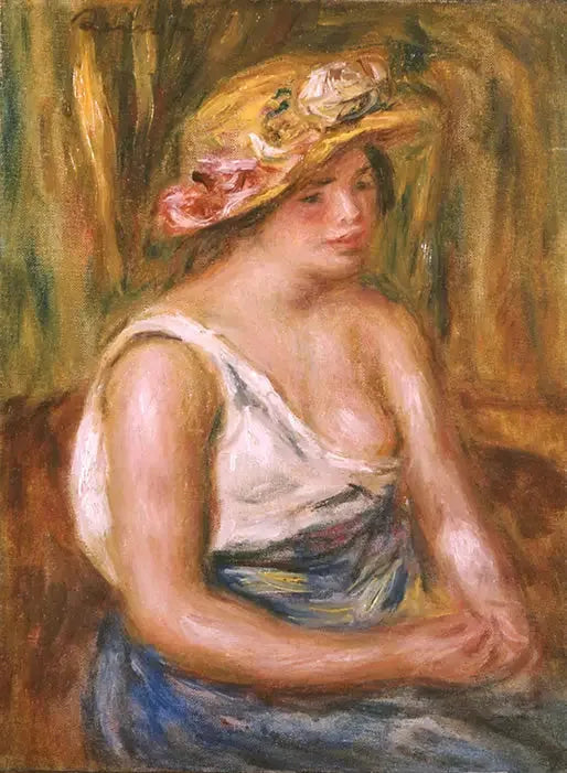 Femme au chapeau de paille - Pierre-Auguste Renoir
