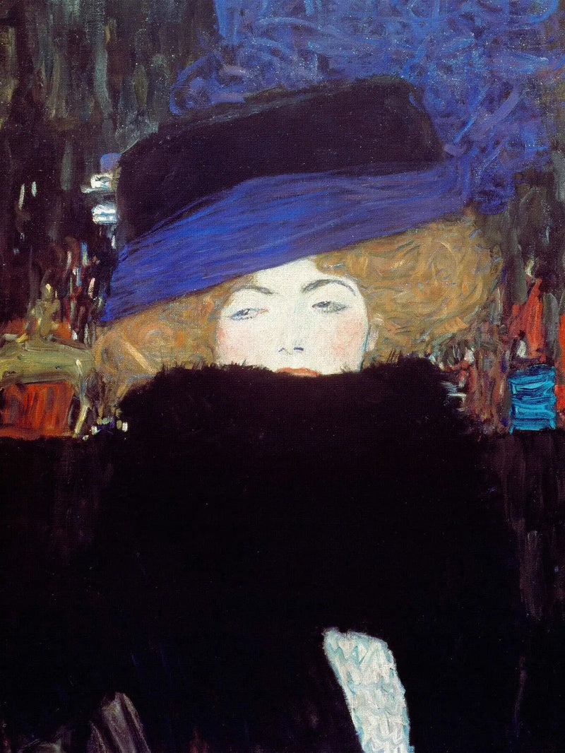 Femme au chapeau et boa de plumes - Gustav Klimt