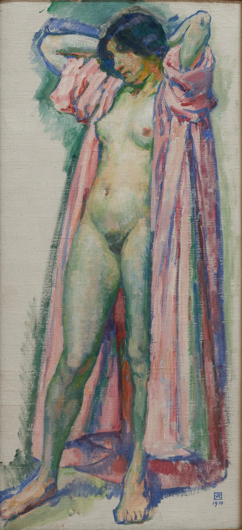 Femme au peignoir rose - Théo van Rysselberghe