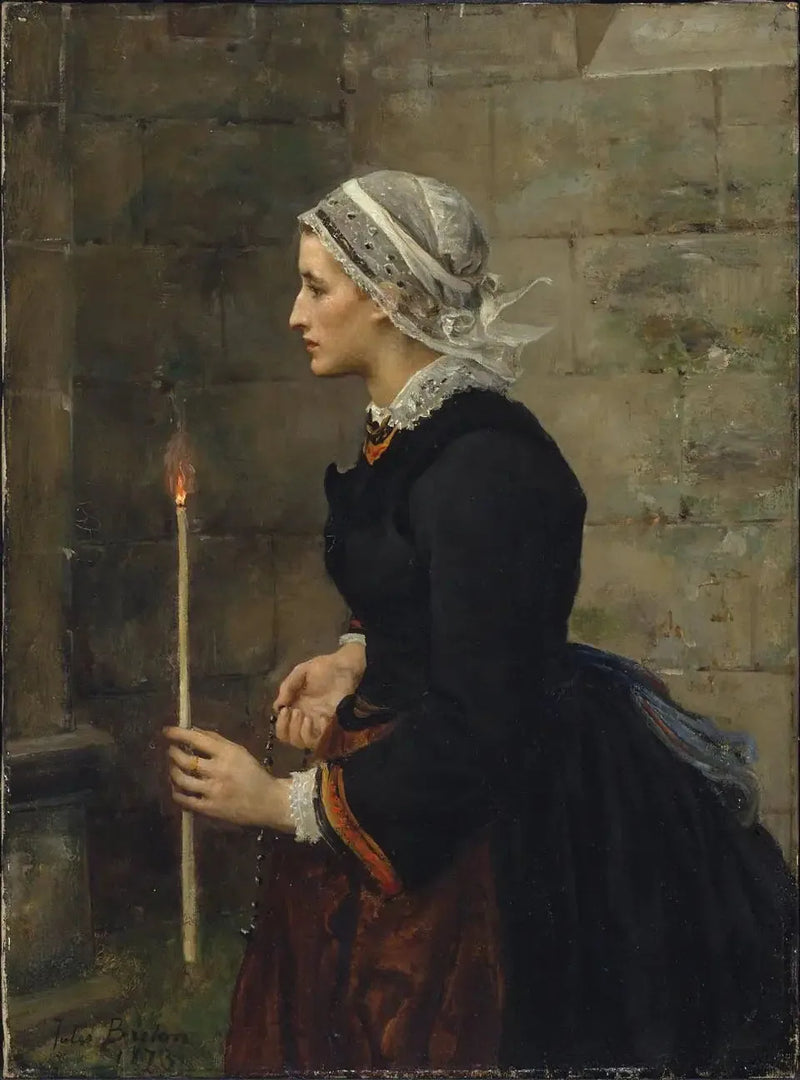 Femme avec une bougie fine - Jules Breton