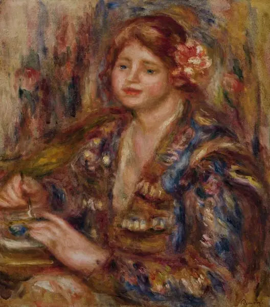 Femme avec une rose - Pierre-Auguste Renoir