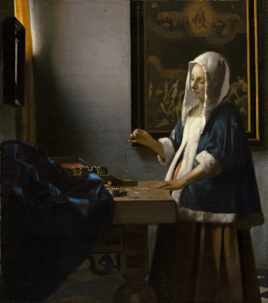 La Femme à la balance de Johannes Vermeer – reproduction peinture à l’huile sur toile