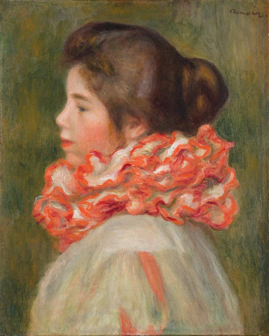 Femme à la collerette rouge, vers 1896 – Renoir