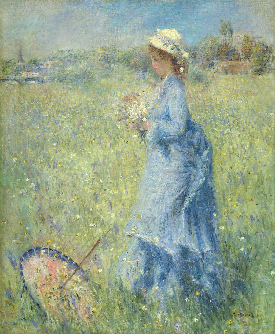 Femme cueillant des fleurs – Pierre-Auguste Renoir
