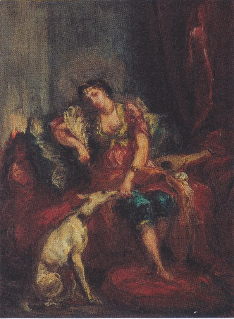 Femme d'Alger avec un lévrier - Eugène Delacroix