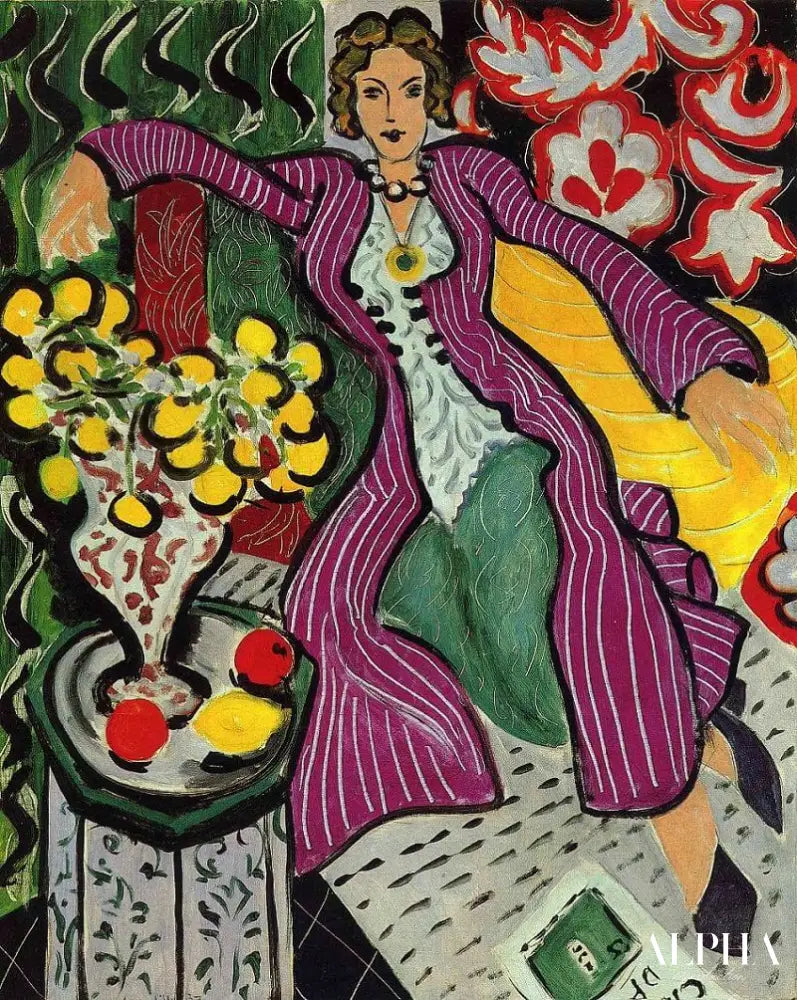 Femme dans un manteau violet - Matisse - Reproductions de tableaux et peintures haut de gamme