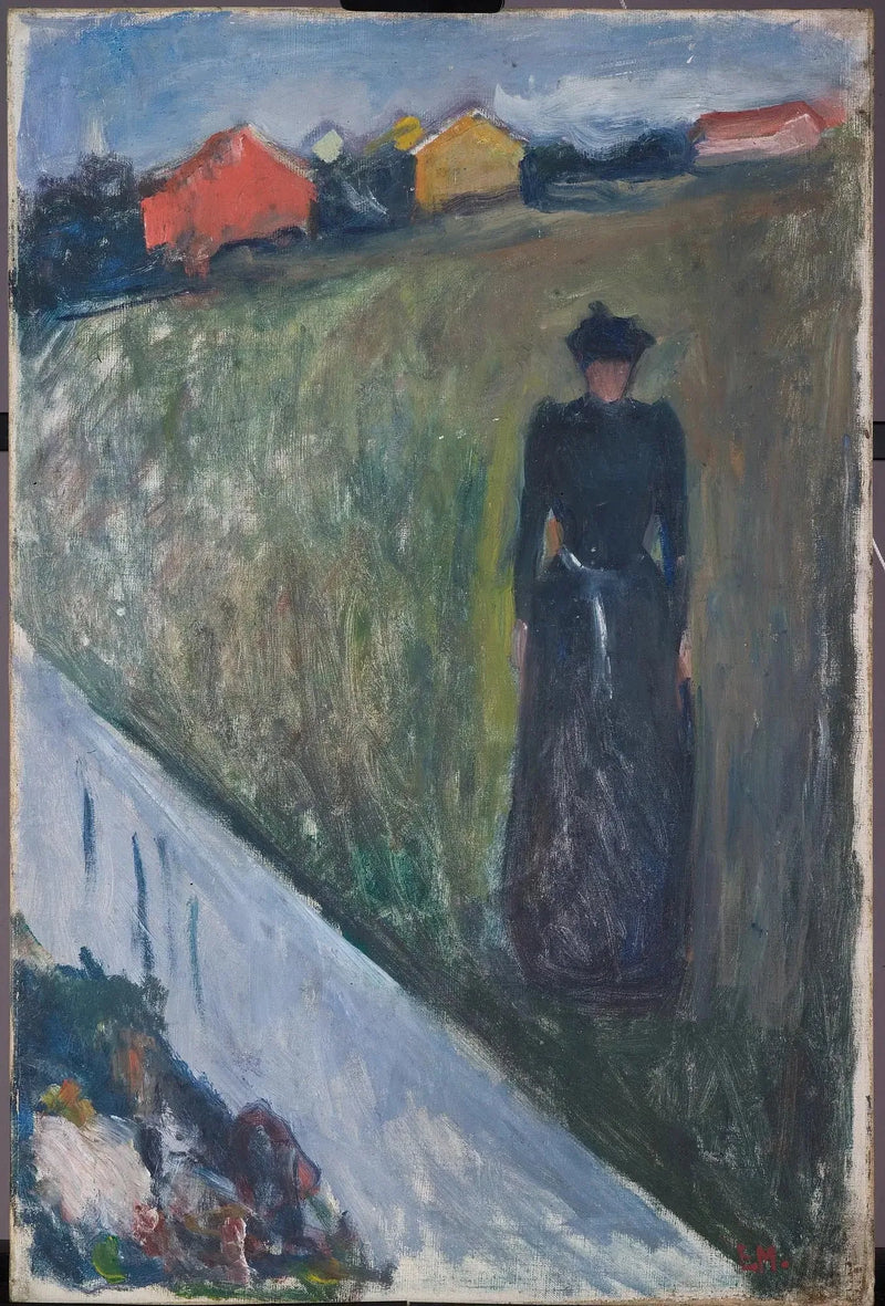 Femme dans un paysage de soir - Edvard Munch