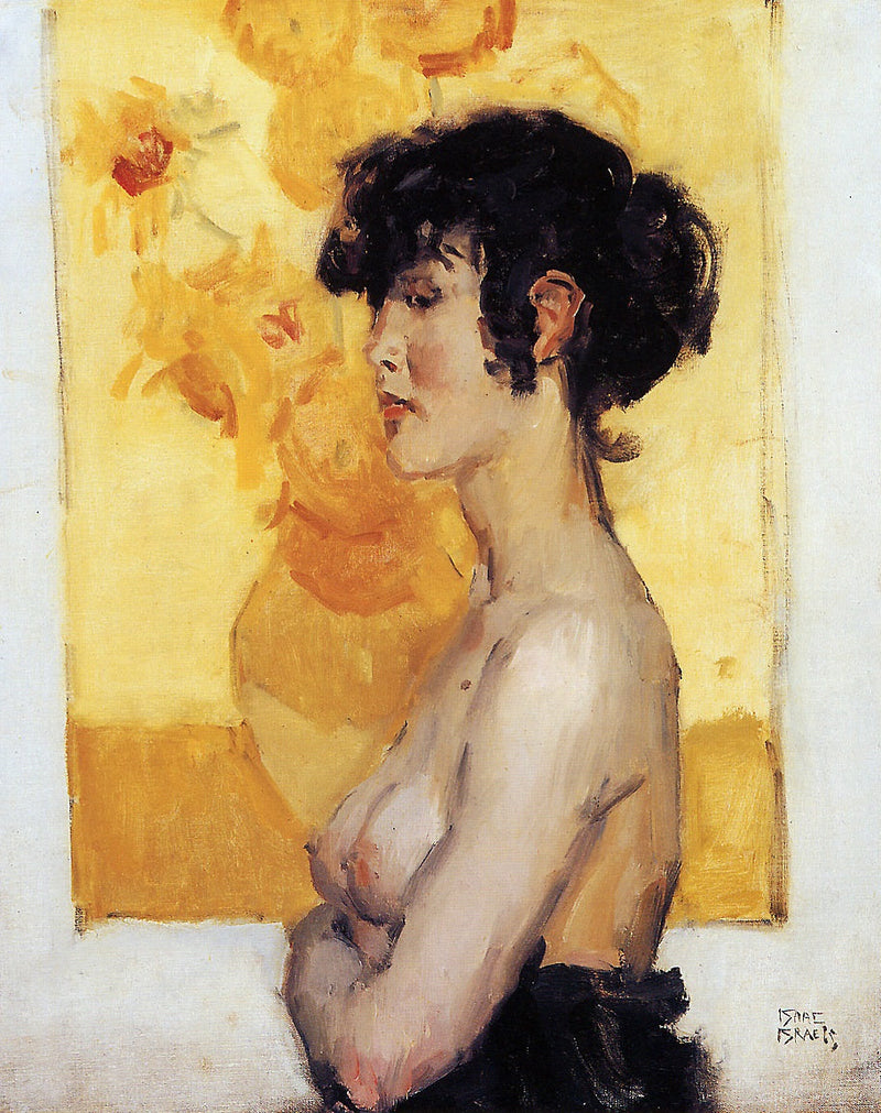 Femme, de profil devant les Tournesols de Van Gogh - Isaac Israëls