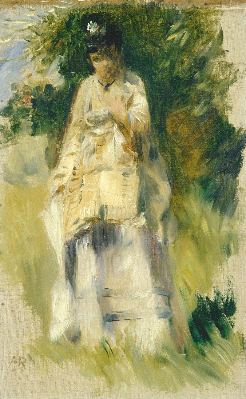 Femme debout près d'un arbre - Pierre-Auguste Renoir